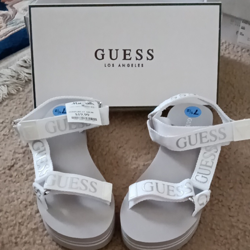 GUESS Women's White Sandals